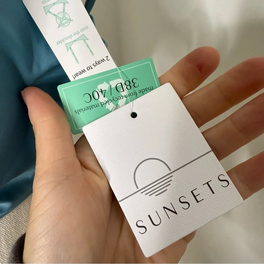 Sunsets Willa Wireless Bikini Top Ocean Blue Size 38D/40C